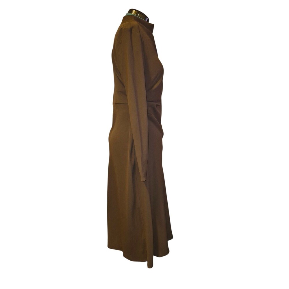 MNG Mango Long Sleeved Midi Dress - Women's U.S. Size 10 (XLARGE) Brown 1st Lady - Picture 4 of 6
